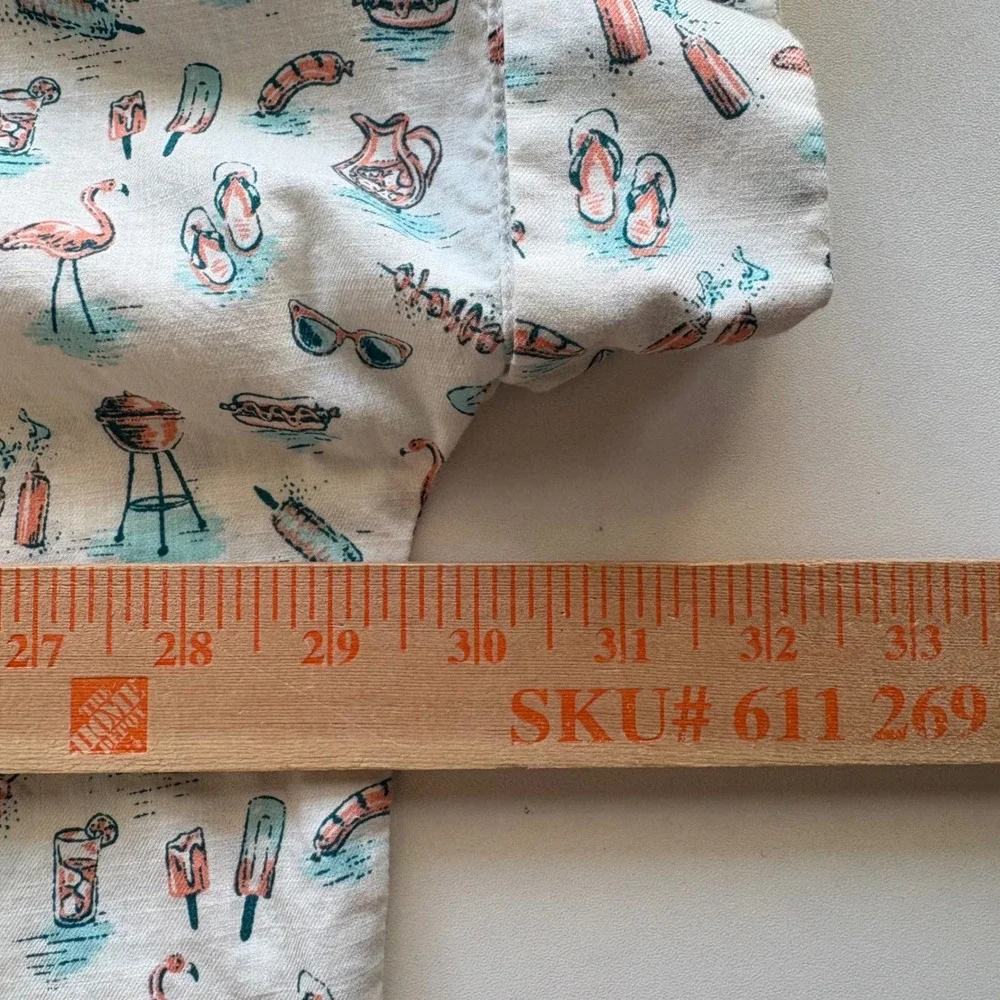 Duluth Trading Company XXL BBQ Flamingo Picnic Short Sleeve‎ Button Up Shirt - Picture 8 of 8